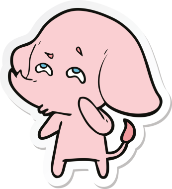 Bir insan tarafından çizilmiş karikatür filinin çıkartması.