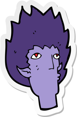 Bir insan tarafından çizilmiş vampir suratının çıkartması.