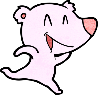 Bir insan tarafından çizilmiş gülen ayı çizgi filmi.