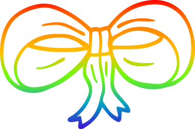 gökkuşağı gradyan çizgi çizimi bir insan tarafından çizilmiş bir fiyonk