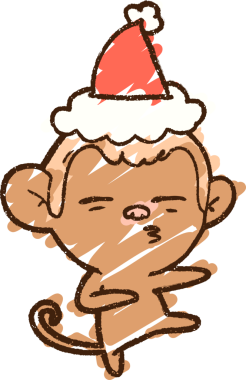 Bir insan tarafından çizilen Noel Maymun Tebeşiri