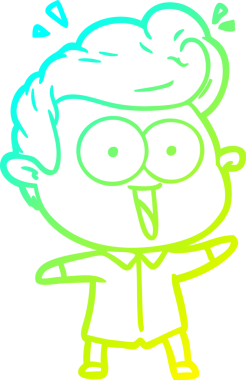 Bir insan tarafından çizilmiş, heyecanlı bir çizgi film çizimi.