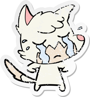 Bir insan tarafından çizilmiş ağlayan tilki çizgi filminin sıkıntılı çıkartması.