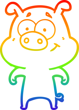 gökkuşağı gradyan çizimi mutlu çizgi domuz çizimi bir insan tarafından çizilmiş