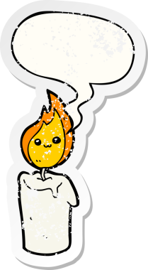 Konuşma baloncuğu olan çizgi film karakteri bir insan tarafından çizilmiş sıkıntılı eski bir çıkartma