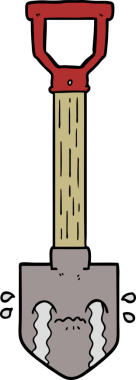 Bir insan tarafından çizilmiş ağlayan kürek.