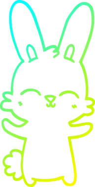 Bir insan tarafından çizilmiş şirin bir çizgi film tavşanı çizimi.