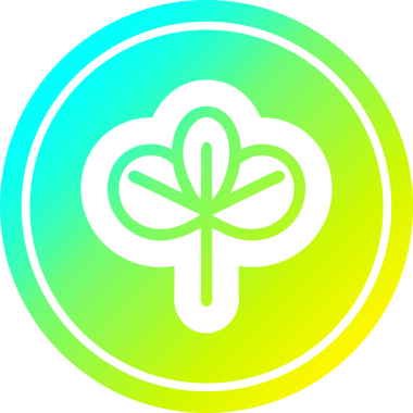 Bir insan tarafından çizilmiş doğal yaprak dairesel simgesi.