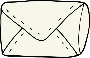 bir insan tarafından çizilmiş karikatür zarfı