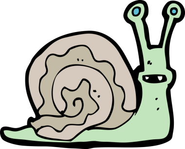 bir insan tarafından çizilmiş karikatür salyangozu