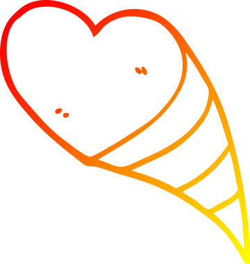 Bir insan tarafından çizilmiş aşk kalplerinin çizgi çizimi.