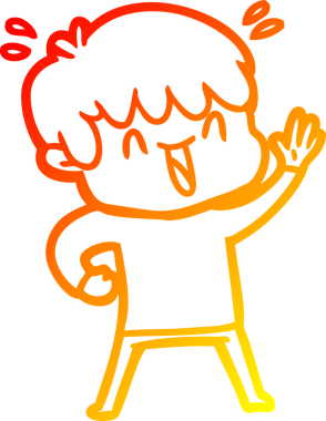 Bir insan tarafından çizilmiş gülen bir çizgi film karakteri çizimi