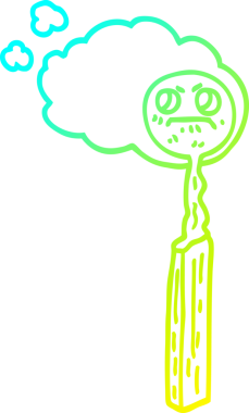 Bir insan tarafından çizilmiş bir karikatürün soğuk gradyan çizimi