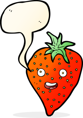 Bir insan tarafından çizilmiş düşünce baloncuklu karikatür çileği