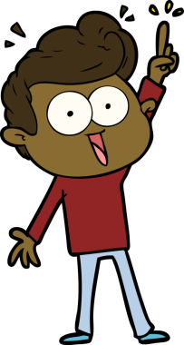 Bir insan tarafından çizilmiş çizgi film bakışlı adam.