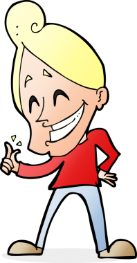 Bir insan tarafından çizilmiş parmakları şakırdatan çizgi film adamı.