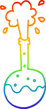Bir insan tarafından çizilmiş bir karikatürün gökkuşağı gradyan çizimi