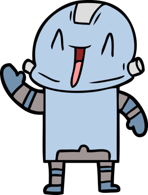 Bir insan tarafından çizilmiş çizgi film robotu