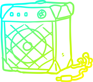 Bir insan tarafından çizilen elektro gitar amfisinin soğuk gradyan çizimi