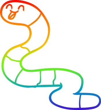 gökkuşağı gradyan çizgi çizimi bir insan tarafından çizilmiş bir solucan