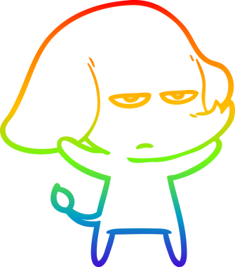 gökkuşağı gradyan çizimi bir insan tarafından çizilmiş bir karikatür fili