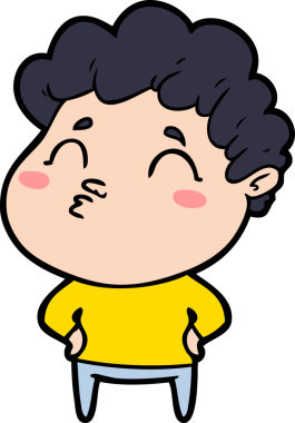 Çizgi film adamı somurtuyor Bir insan tarafından çizilmiş