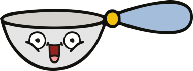 Bir insan tarafından çizilmiş bir kaşık karikatürü.