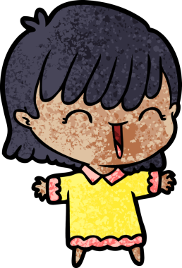 Bir insan tarafından çizilmiş karikatür kadın.