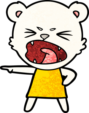 Bir insan tarafından çizilmiş kutup ayısı karikatürü