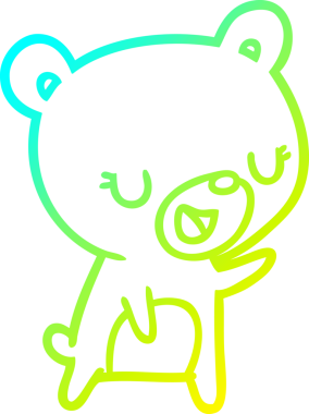 Bir insan tarafından çizilen çizgi film ayısının soğuk gradyan çizgisi.