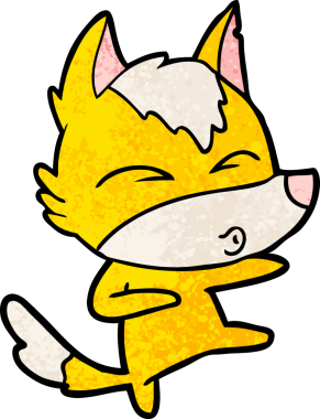 Bir insan tarafından çizilmiş tilki çizgi film karakteri