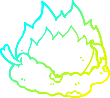 Bir insan tarafından çizilmiş sıcak kırmızı biber çizgi filminin soğuk gradyan çizimi