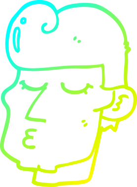 Bir insan tarafından çizilmiş yakışıklı bir çizgi film karakteri.