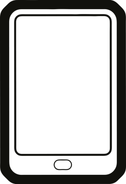 Bir insan tarafından çizilmiş tablet bilgisayarın vektör simgesi