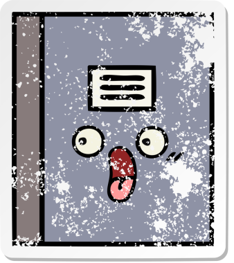 Bir insan tarafından çizilmiş şirin bir çizgi roman çıkartması.