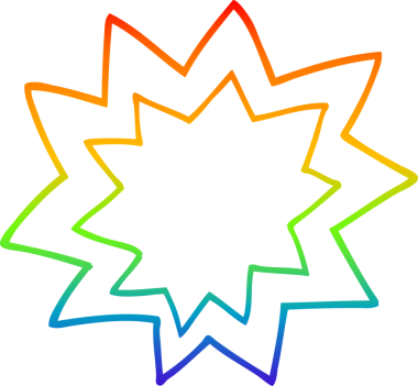 gökkuşağı gradyan çizgi çizimi bir insan tarafından çizilmiş bir ateş patlaması