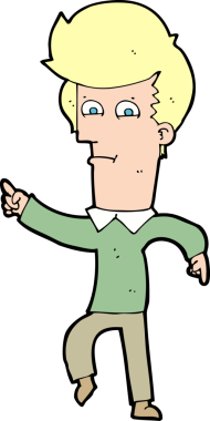 Bir insan tarafından çizilmiş çizgi filmci.