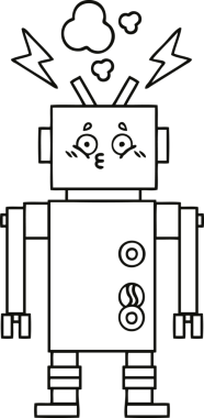 Bir insan tarafından çizilmiş robot çizimi