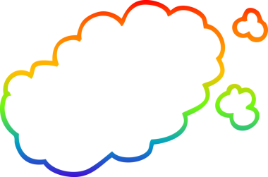 gökkuşağı gradyan çizgi çizimi bir insan tarafından çizilmiş bir duman bulutu