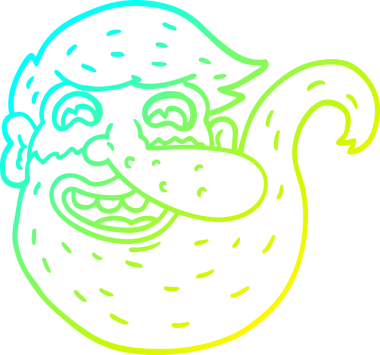 Bir insan tarafından çizilmiş sakallı karikatürist çizimi.