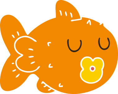 Bir insan tarafından çizilmiş garip bir karikatür balığı.