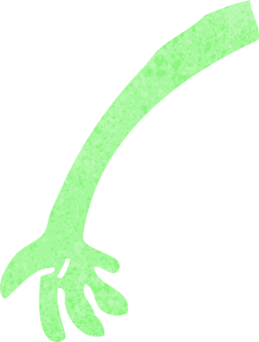 Bir insan tarafından çizilmiş bir canavar kolu.