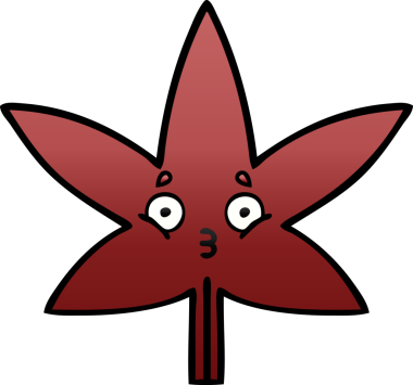 Bir insan tarafından çizilen güz yaprağının gölgelenmiş karikatürü