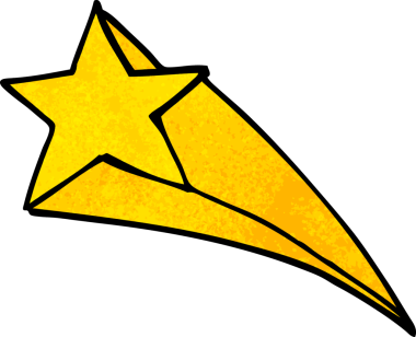 Bir insan tarafından çizilmiş çizgi film yıldızı.