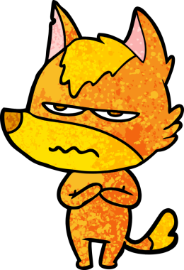 Bir insan tarafından çizilmiş kızgın tilki çizgi film karakteri