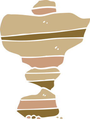 Bir insan tarafından çizilmiş istiflenmiş taş karalamaları.