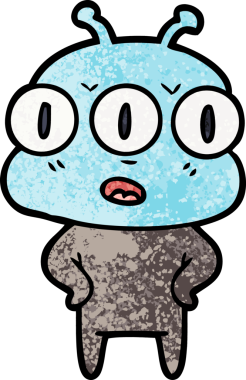 Bir insan tarafından çizilmiş üç gözlü uzaylı.