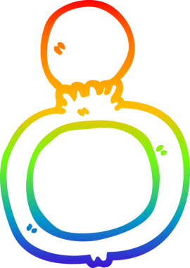 Bir insan tarafından çizilmiş bir nişan yüzüğünün gökkuşağı gradyanı çizimi