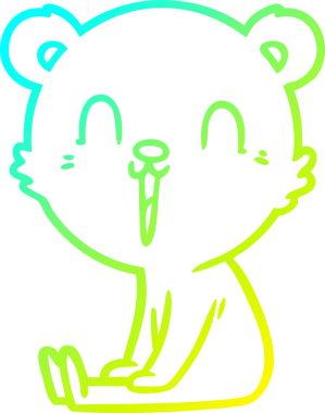 Bir insan tarafından çizilen mutlu çizgi film ayısının soğuk gradyan çizgisi.