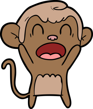 Bir insan tarafından çizilmiş bağıran çizgi maymun.